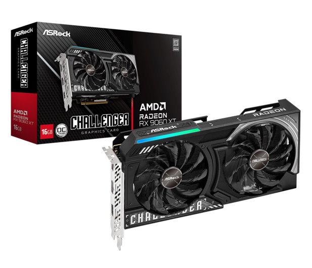 ASROCK Radeon RX 9060 XT Challenger OC 16GB GDDR6 RX9060XT CL 16GO - 1339811 - zdjęcie